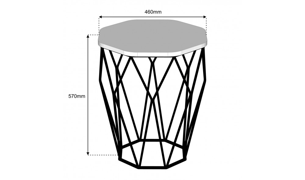 Tabel lateral Sofia - Crema 46 x 57 x 46 cm