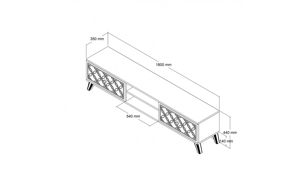 Suport TV Clasa - Nuc, Alb 180 x 44 x 35 cm