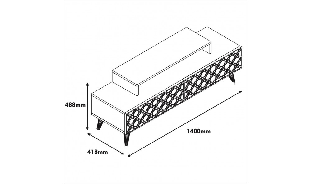 Suport TV Oras - Nuc, Alb 140 x 48 x 41 cm