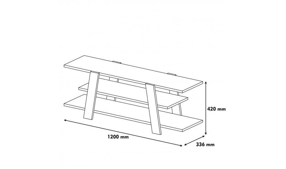 Suport TV Floare - Nuc, Alb 120 x 42 x 33 cm