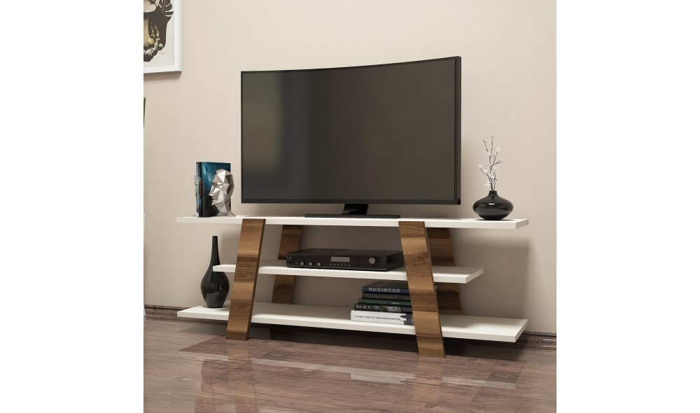 Suport TV Floare - Nuc, Crem 120 x 42 x 33 cm