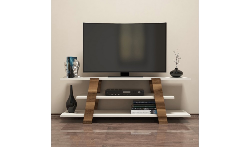 Suport TV Floare - Nuc, Crem 120 x 42 x 33 cm