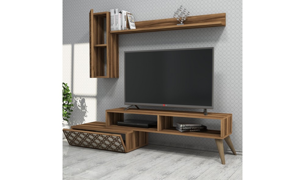 Unitate TV Planeta - Nuc, Crem 150 x 37 x 37 cm