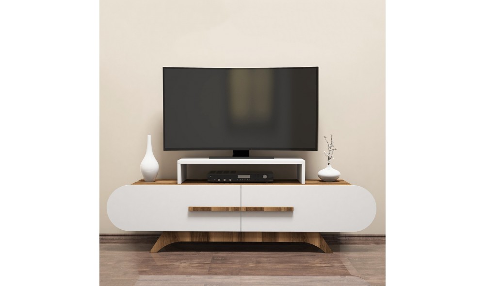 Suport TV Trandafir - Nuc, Alb 145 x 49 x 36 cm