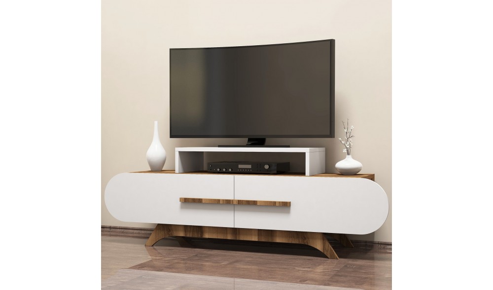 Suport TV Trandafir - Nuc, Alb 145 x 49 x 36 cm