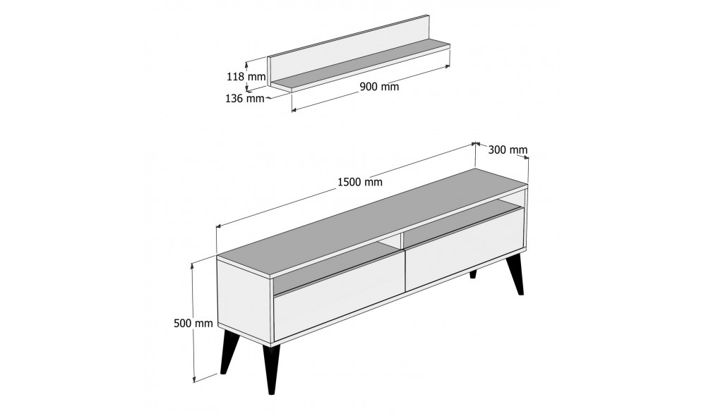 Unitate TV Cel mai bun - Alb 150 x 50 x 30 cm