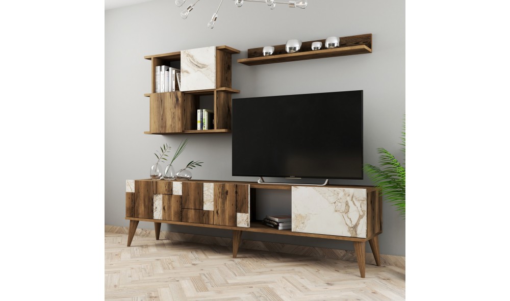 Unitate TV Madrid - Alb 180 x 48 x 33 cm