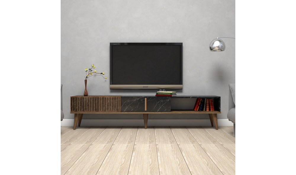 Suport TV Milano - Nuc, Negru 180 x 40 x 35 cm