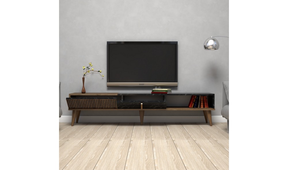 Suport TV Milano - Nuc, Negru 180 x 40 x 35 cm