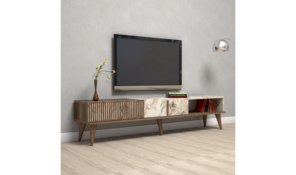 Suport TV Milano - Nuc, Marmura Alba 180 x 40 x 35 cm