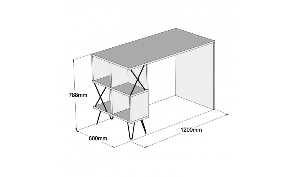 Birou de studiu Extra - Nuc 120 x 78 x 60 cm