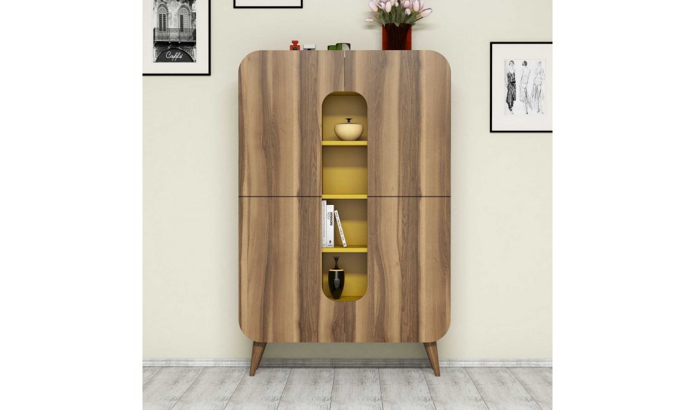 Comoda multifunctional Al meu - Nuc, Galben 93 x 144 x 31 cm