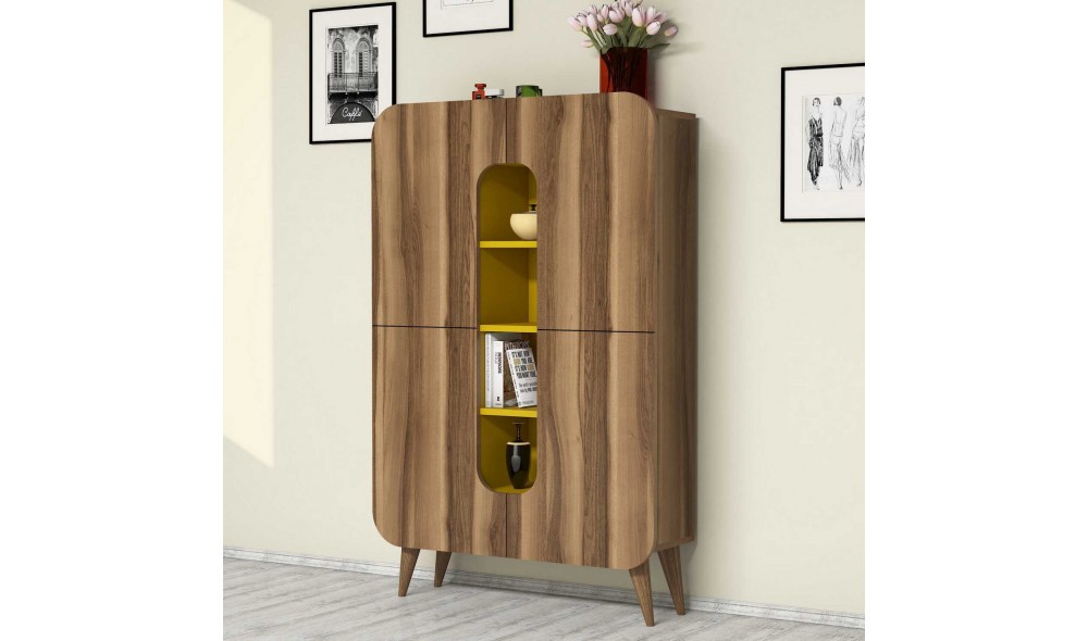 Comoda multifunctional Al meu - Nuc, Galben 93 x 144 x 31 cm