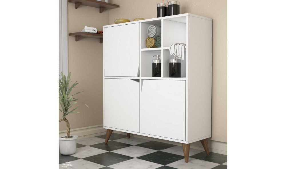 Comoda multifunctional Puls - alb, alb 100 x 115 x 30 cm