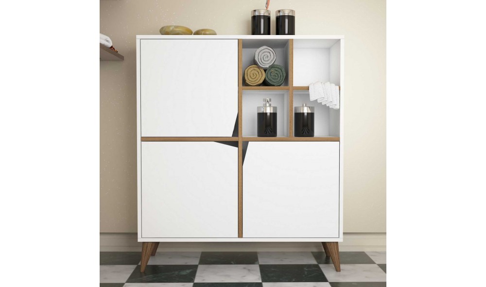 Comoda multifunctional Puls - Alb, Nuc 100 x 115 x 30 cm