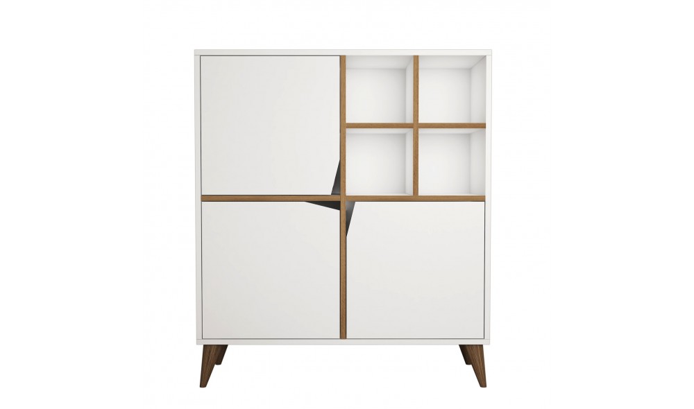 Comoda multifunctional Puls - Alb, Nuc 100 x 115 x 30 cm