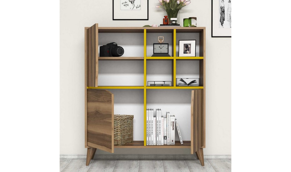 Comoda multifunctional Puls - Nuc, Galben 100 x 115 x 30 cm