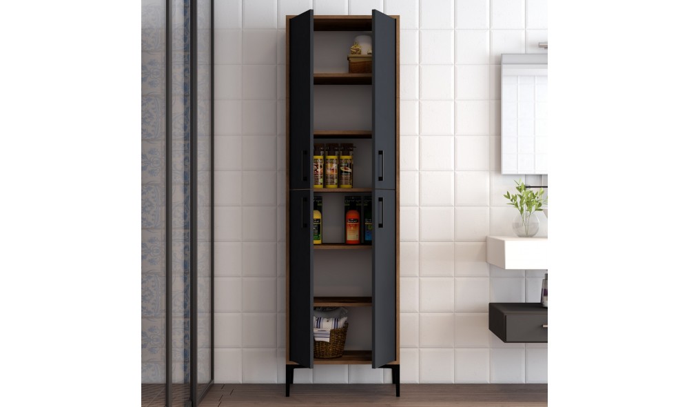 Comoda multifunctional Berlin A - Nuc, Antracit 60 x 200 x 35 cm