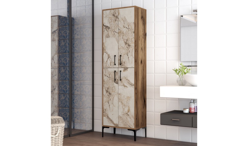 Comoda multifunctional Berlin A - Nuc, Marmura Alba 60 x 200 x 35 cm