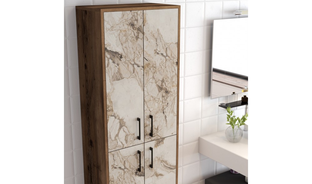 Comoda multifunctional Berlin A - Nuc, Marmura Alba 60 x 200 x 35 cm