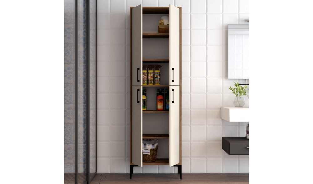 Comoda multifunctional Berlin A - Nuc, Crem 60 x 200 x 35 cm