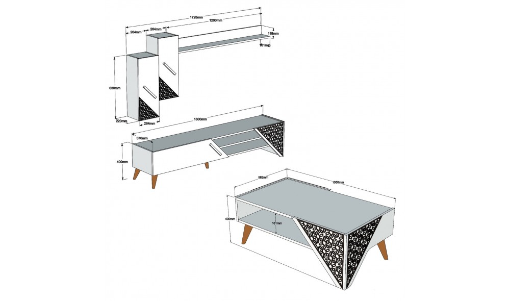 Set Mobila Sufragerie Beril - Alb