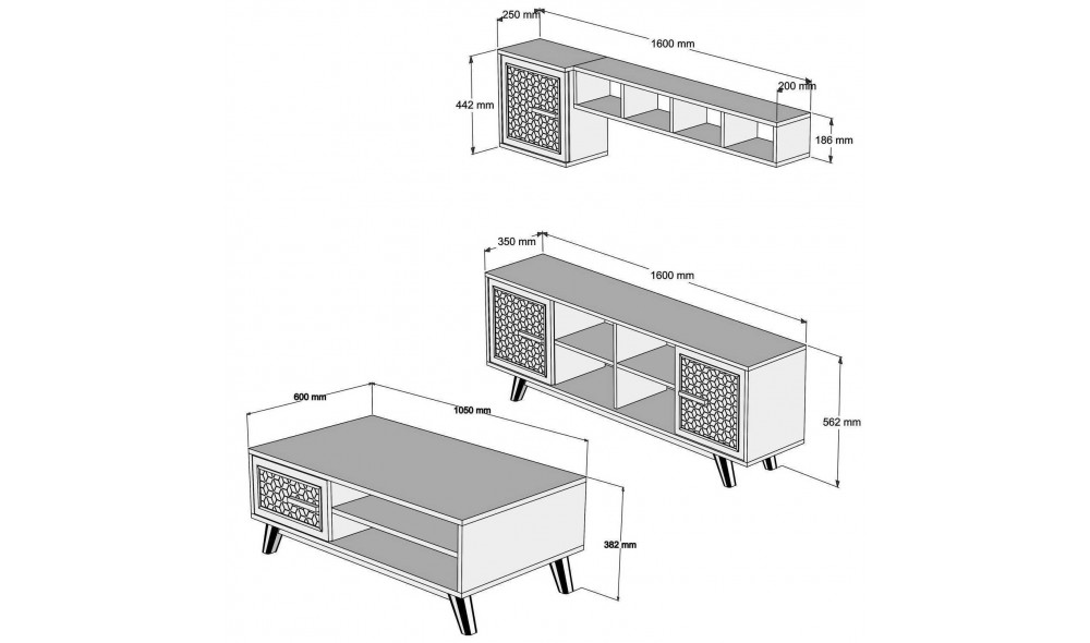 Set Mobila Sufragerie Ayla - Nuc, Alb