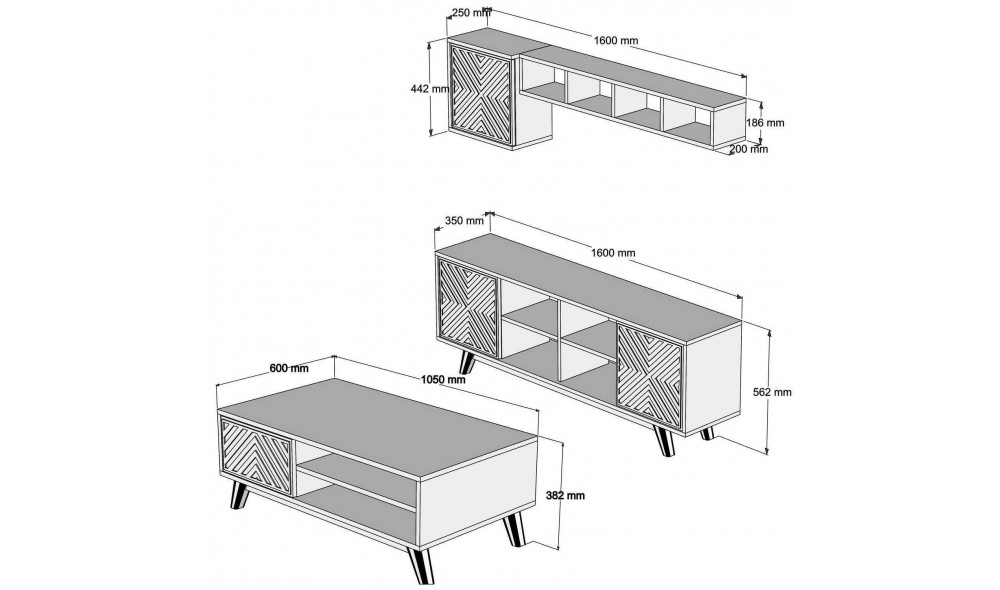 Set Mobila Sufragerie Inci - Nuc, Alb