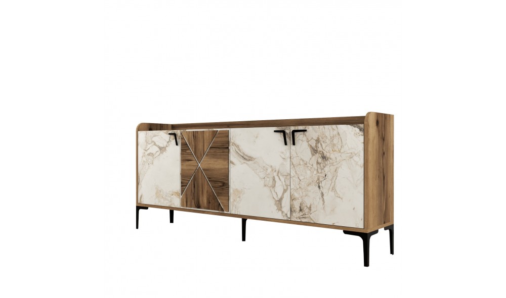 Consola Venedik - Nuc, Marmura Alba 180 x 78 x 35 cm