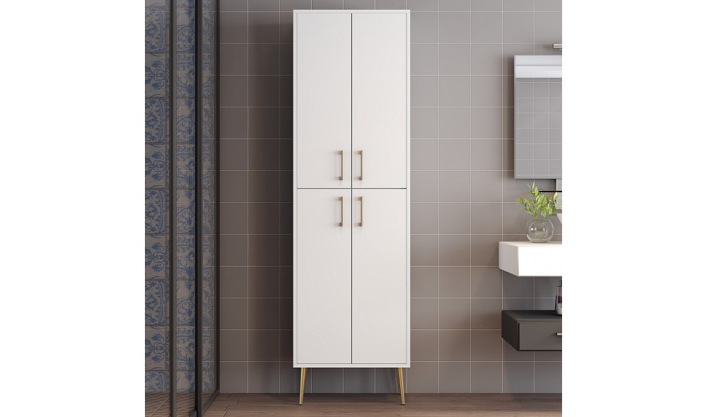 Comoda multifunctional Berlin A - alb, auriu