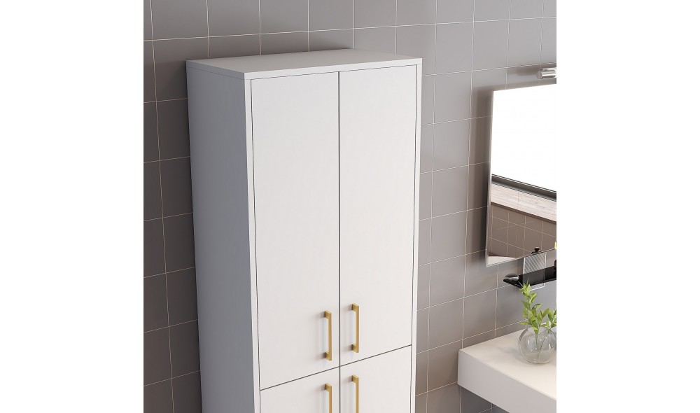 Comoda multifunctional Berlin A - alb, auriu