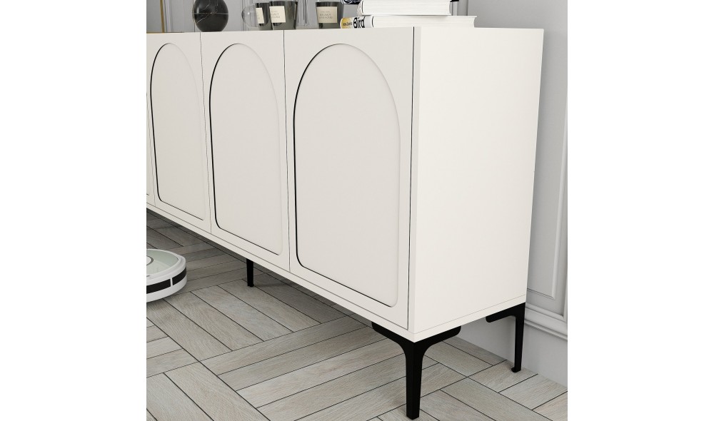 Consola, Lyon 79, CremaNegru, 180 x 79 x 35 cm