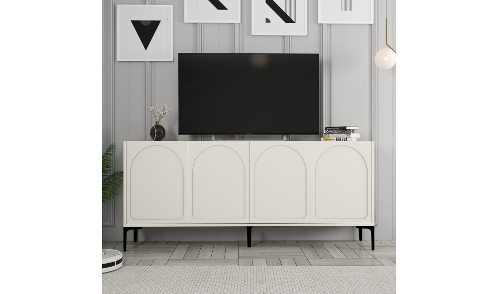 Consola, Lyon 79, CremaNegru, 180 x 79 x 35 cm