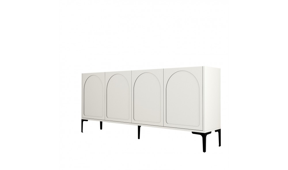 Consola, Lyon 79, CremaNegru, 180 x 79 x 35 cm