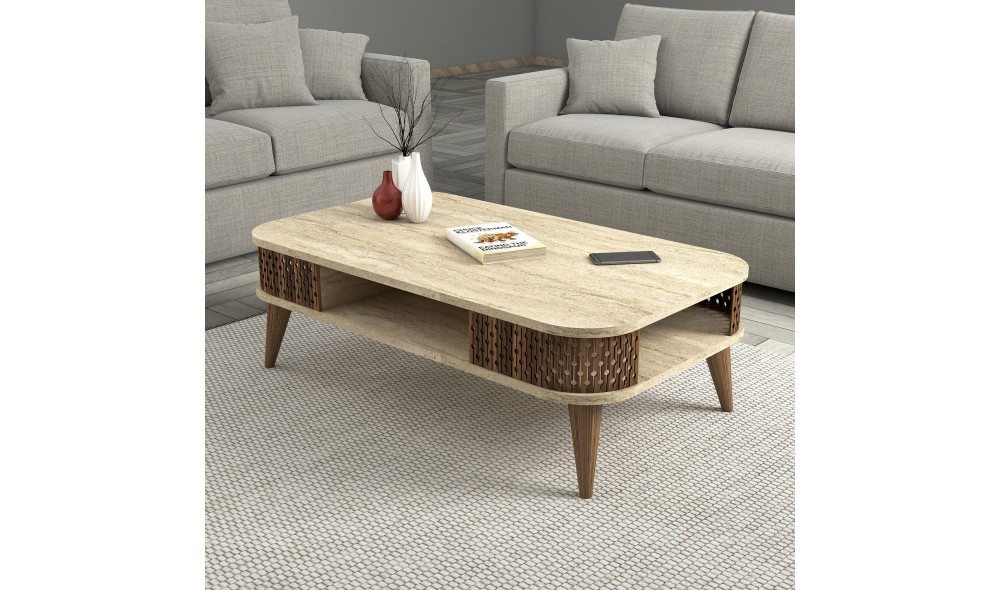 Masuta de cafea, Eylul, Travertin, 105 x 35 x 60 cm