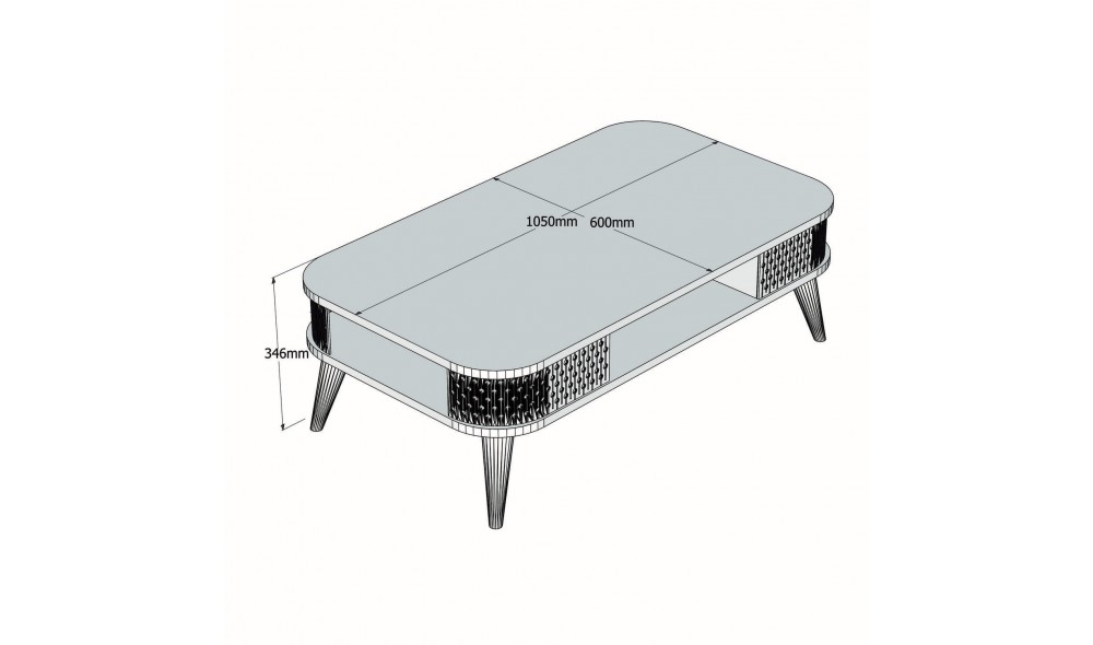 Masuta de cafea, Eylul, Travertin, 105 x 35 x 60 cm