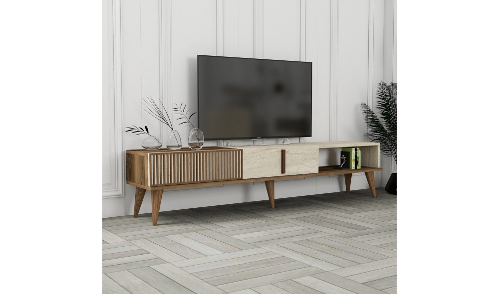 Suport TV, Milan, NucTravertin, 180 x 40 x 35 cm