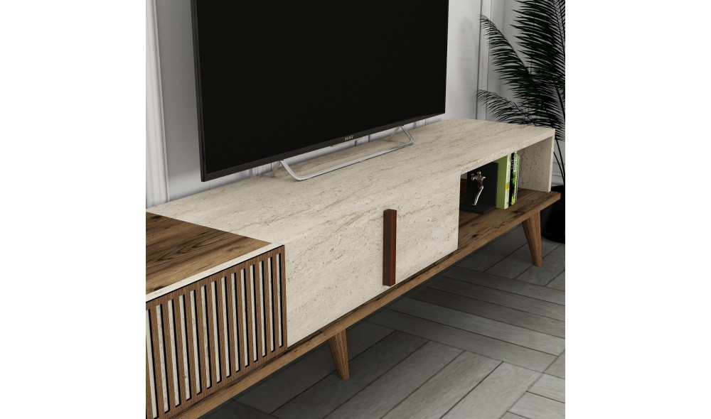 Suport TV, Milan, NucTravertin, 180 x 40 x 35 cm