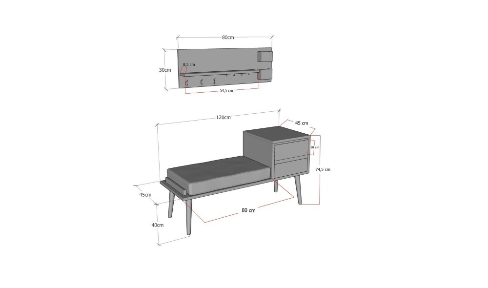 Sala Stand Hamra 120 x 74 x 45 cm