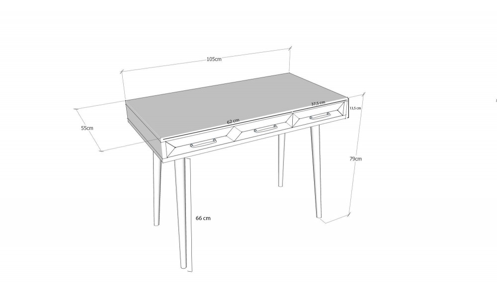 Birou de studiu Milano 105 x 79 x 55 cm