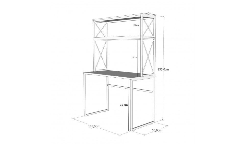 Birou de studiu Mercan 105 x 155 x 50 cm