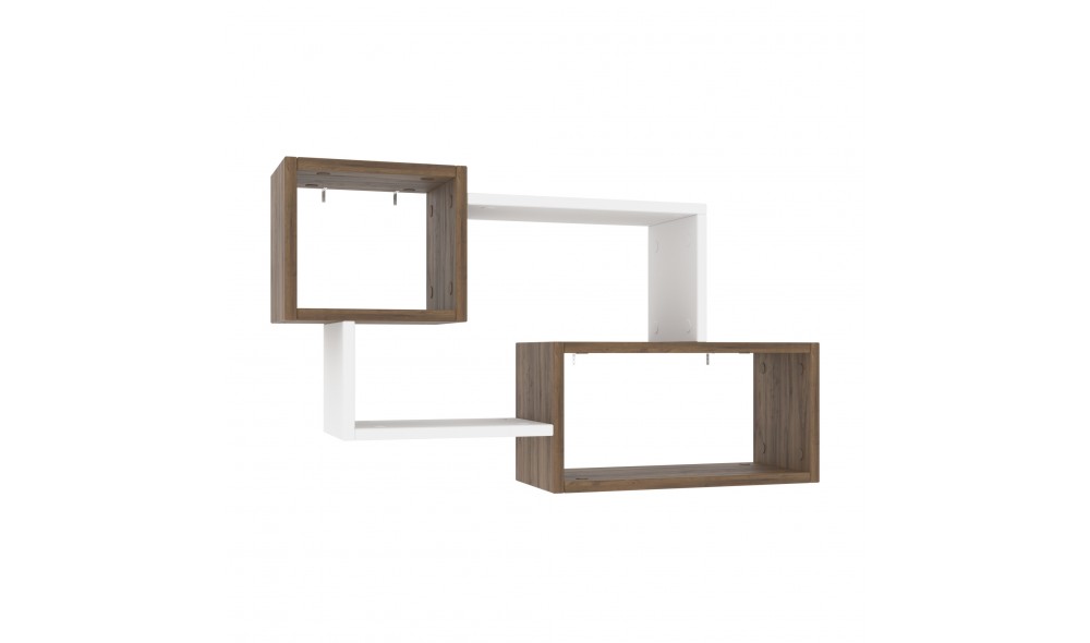 Raft de perete Ayder - Nuc, Alb 90 x 51 x 20 cm