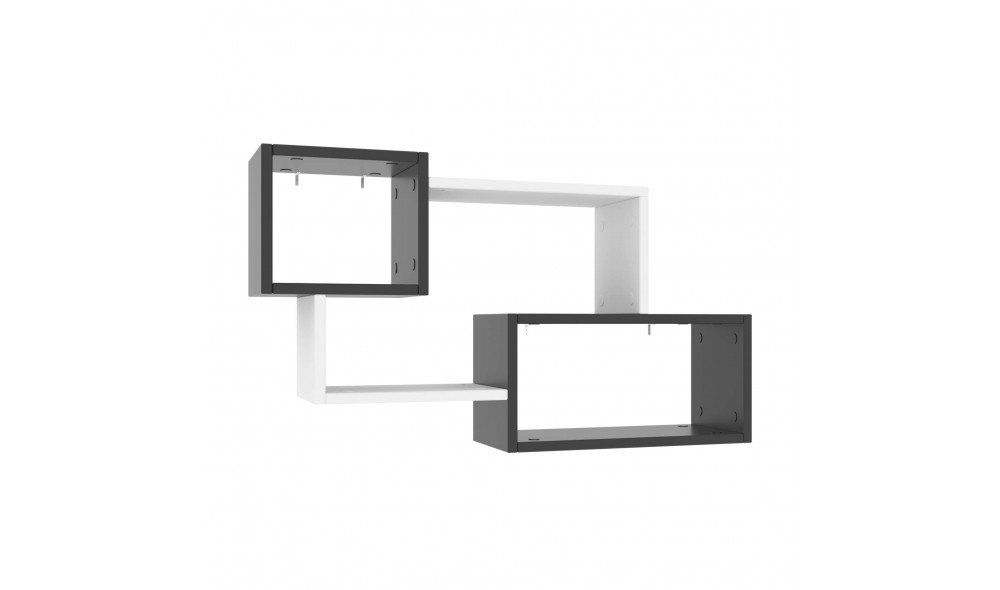 Raft de perete Ayder - Antracit, Alb 90 x 51 x 20 cm