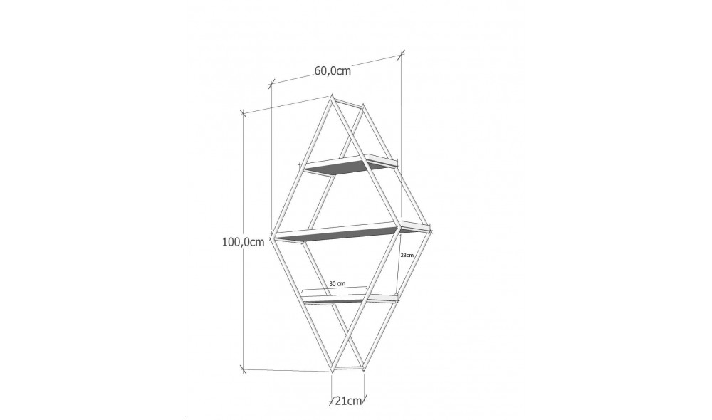 Raft de perete Prizma 60 x 100 x 21 cm