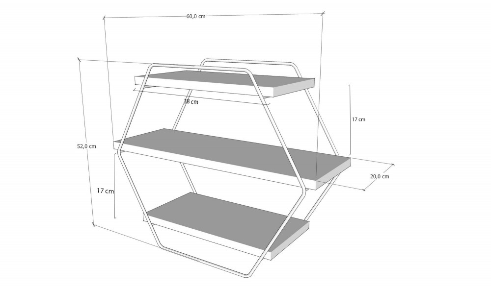 Raft de perete Azra 60 x 52 x 20 cm