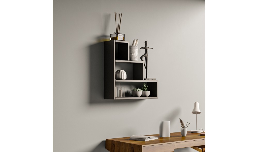 Raft de perete Piramit - Antracit 62 x 62 x 18 cm