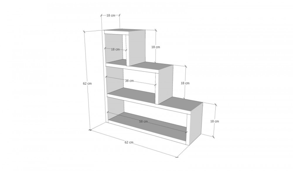 Raft de perete Piramit - Antracit 62 x 62 x 18 cm