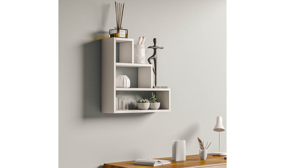 Raft de perete Piramit - Alb 62 x 62 x 18 cm