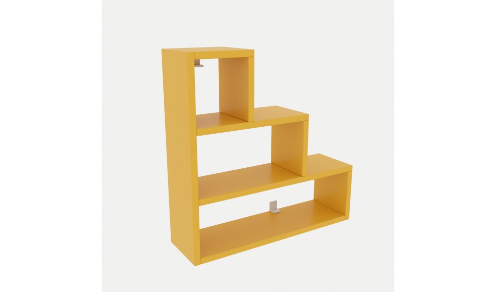 Raft de perete Piramit - Galben 62 x 62 x 18 cm