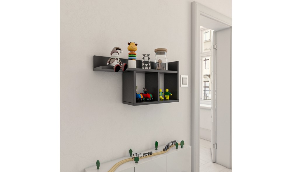 Raft de perete Camera - Antracit 72 x 37 x 18 cm